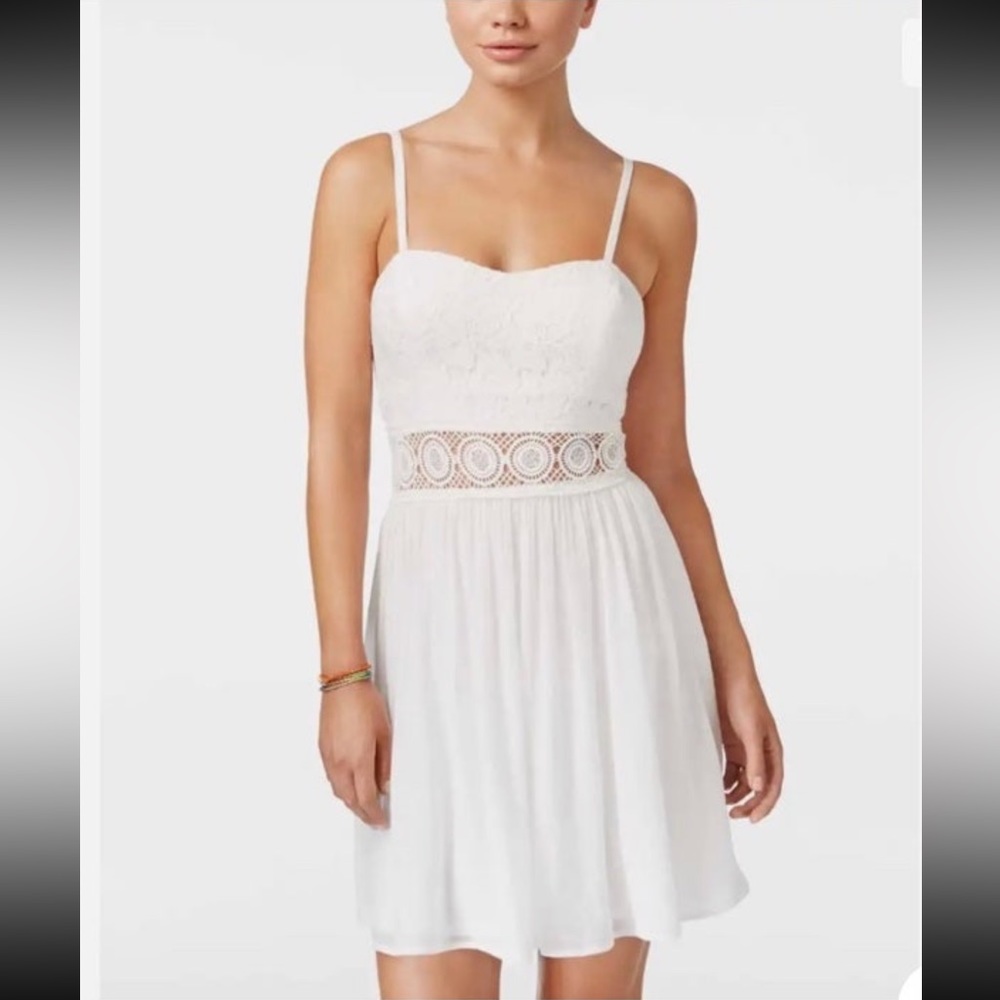 NWT BCX Off White Lace Illusion Waist Dress - Size 3
